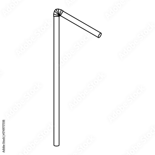 Simple plastic straw icon, party tube drink equipment symbol, vector illustration .