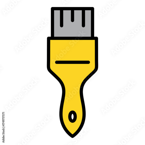 Paint brush icon, equipment painter tool flat web symbol, paintbrush vector illustration .