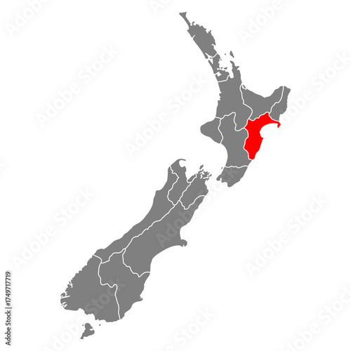 Hawke Bay of New zealand map shape, travel web flat concept icon vector illustration .