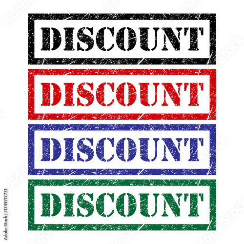 Set of Discount stamp symbol, label sticker sign button, text banner vector illustration .