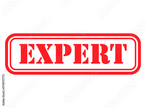 Expert stamp symbol, label sticker sign button, text banner vector illustration .