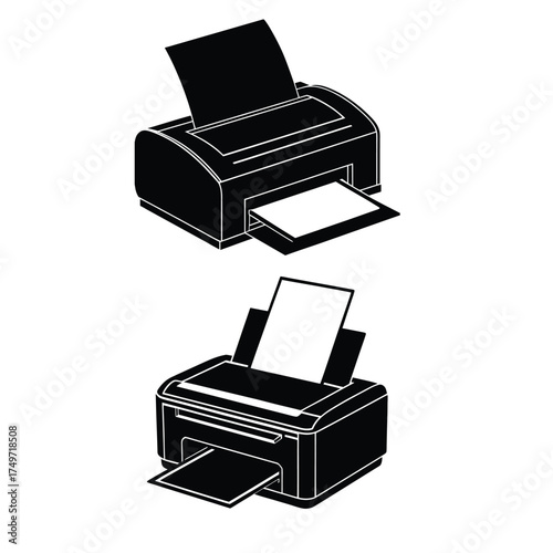 Modern printer icon with clean lines and vibrant colors