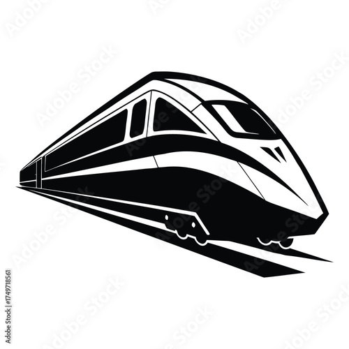 Stylized silhouette of a train with a vintage aesthetic
