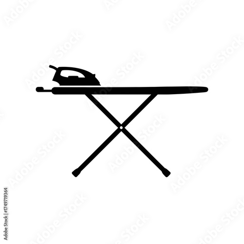 Ironing Board Icon – Household Laundry Equipment Silhouette