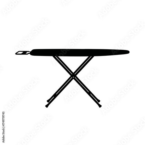 Ironing Board Icon – Household Laundry Equipment Silhouette