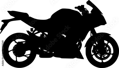 motorcycle silhouette image on transparent background for web and graphic design
