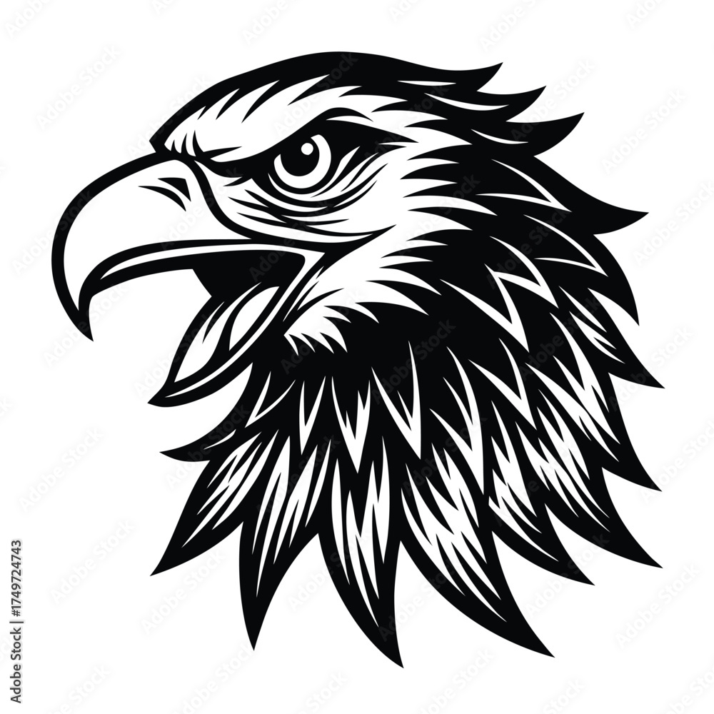 Obraz premium Eagle head vector illustration tattoo design