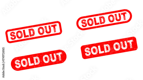 Grunge Red SOLD OUT Rubber Stamp.