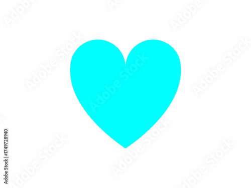 Light blue heart icon – light blue vector symbol for love, like, and social media design	