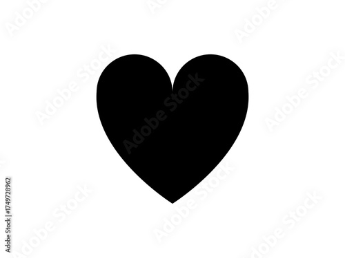Black heart icon – black vector symbol for love, like, and social media design	