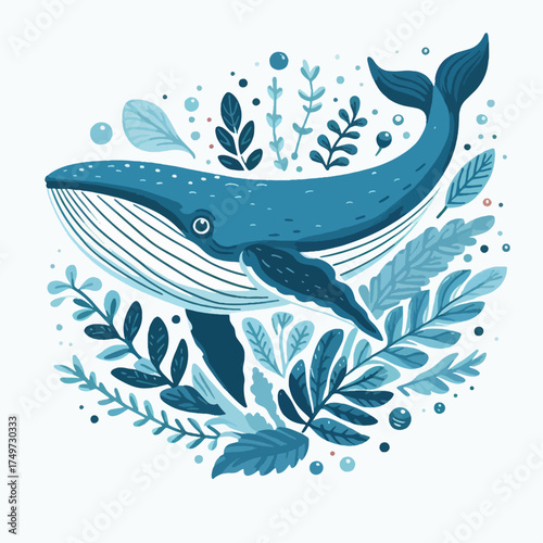 Cute cartoon pink jellyfish with a happy face and colorful tentacles swimming underwater, isolated on a white background.