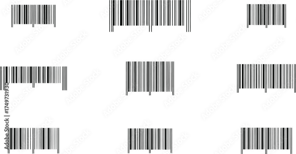 Obraz premium barcode set for retail and inventory tracking perfect for ecommerce packaging and product identification designs