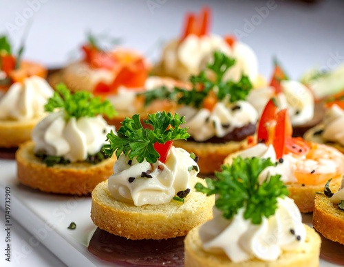 Delicious Appetizer Bites on a Tray.