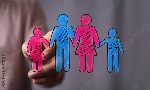 Image of a family, parents ...