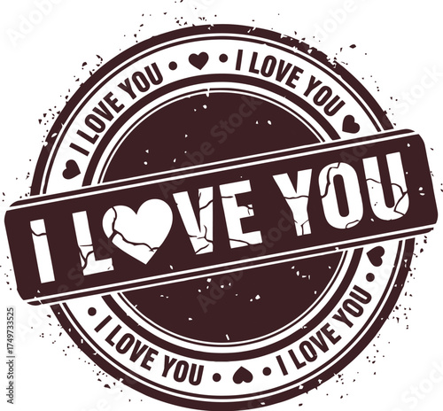 i love you stamp with distressed texture for romantic valentine cards wedding invitations and heartfelt design ideas