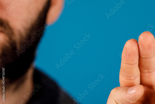 Close-up shot of a person's...