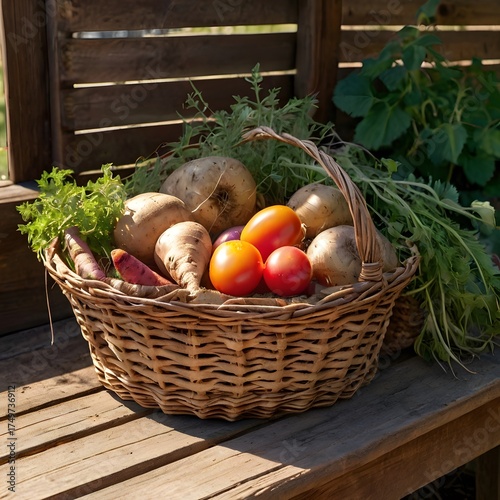 basket with vegetables