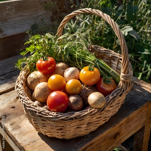 basket with vegetables