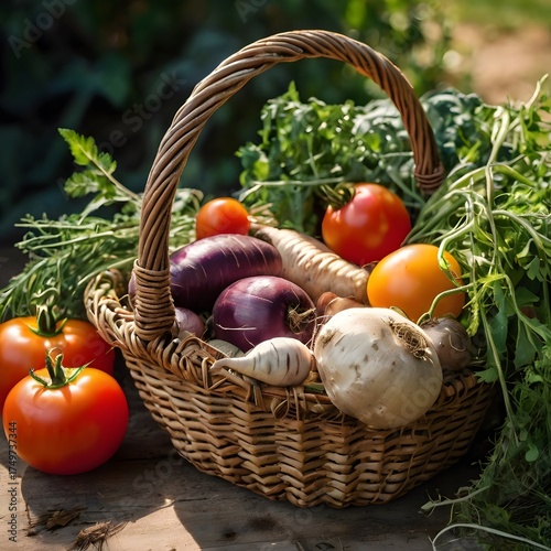 basket with vegetables