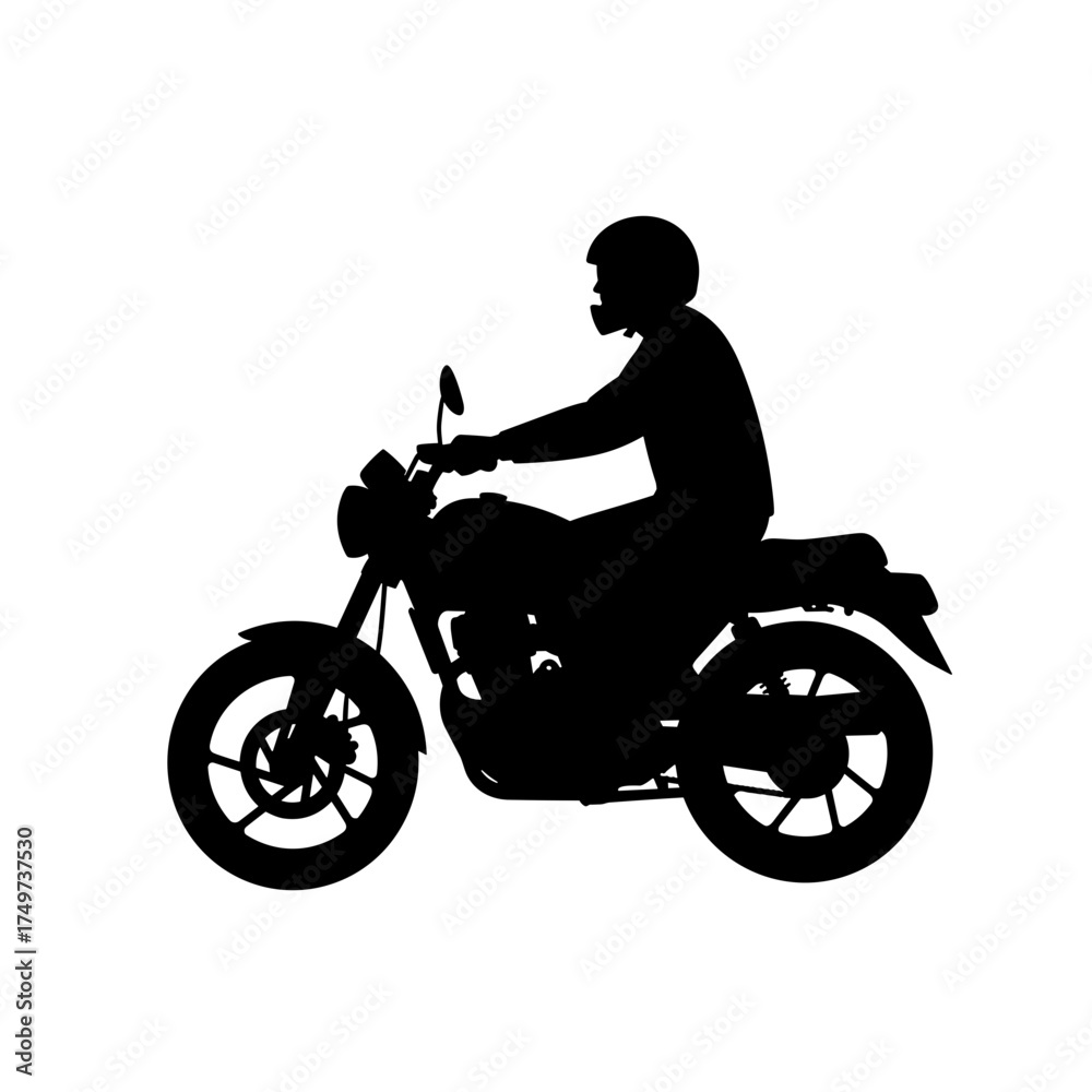 Obraz premium Silhouette of a man riding a motorcycle for International Men's Day 