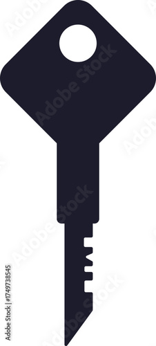 Key unlocking security access solution concept silhouette icon
