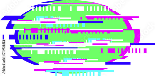 Abstract glitch art background with geometric pixel distortion