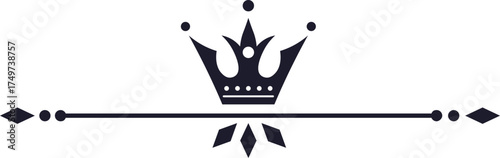 Crown decorative border line graphic design element
