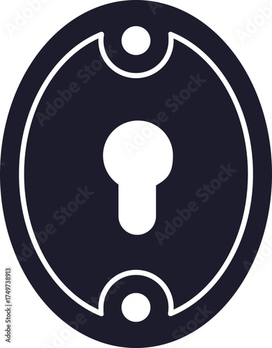Keyhole plate illustration representing security and access concept
