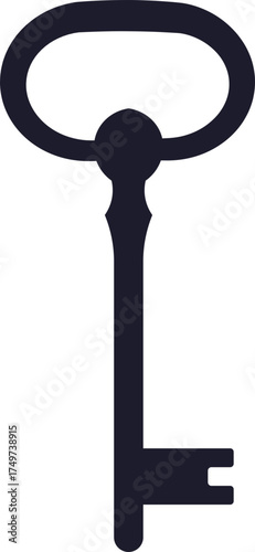 Skeleton key antique silhouette unlocking access and security