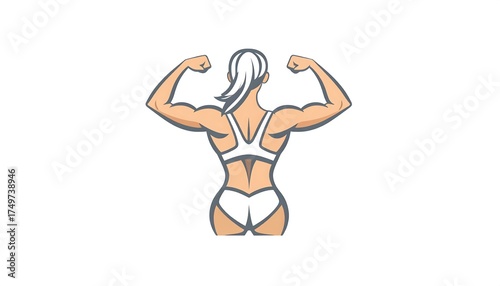 Strong Woman Fitness Illustration.