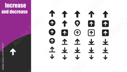 Increase and decrease  icons set