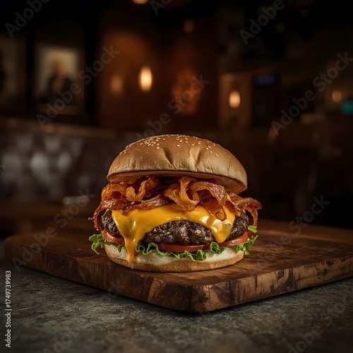 hamburger on the table