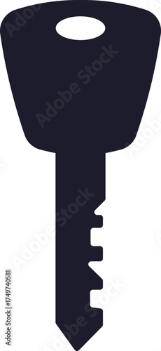 Key silhouette unlocking security and access concept