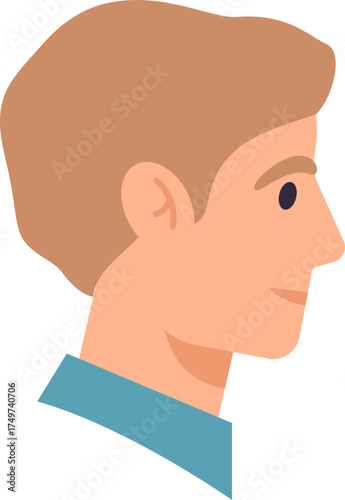 Man profile side view face avatar illustration
