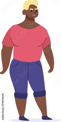 Black man with blond hair standing and smiling