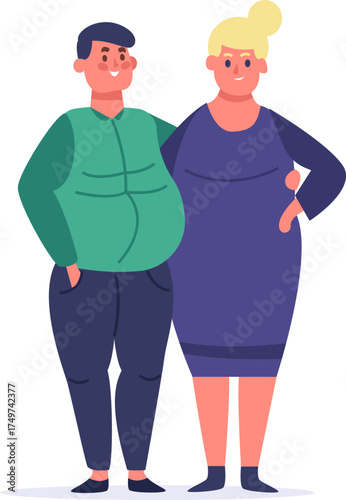 Happy plus size couple embracing together