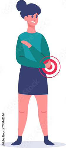 Woman having elbow pain feeling discomfort and ache