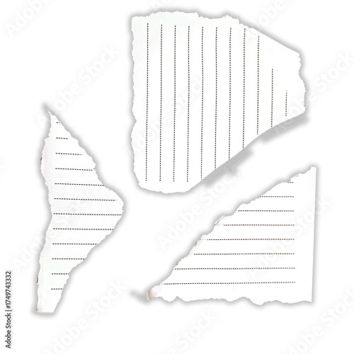 Recortes de papel de cuaderno