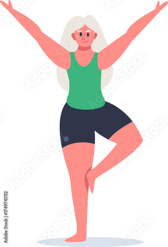 Woman practicing yoga tree pose for wellness and balance