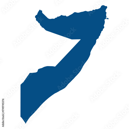Somalia map. Map of Somalia in blue olor