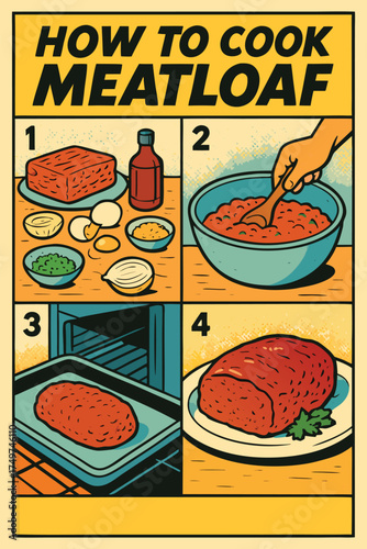 Step-by-step guide for preparing delicious meatloaf in four easy steps at home