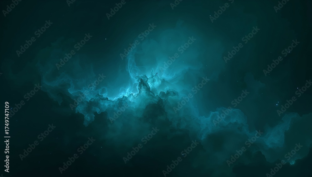 Obraz premium Aquatic Dreamscape A Celestial Tapestry of Azure Hues and Ethereal Luminescence.