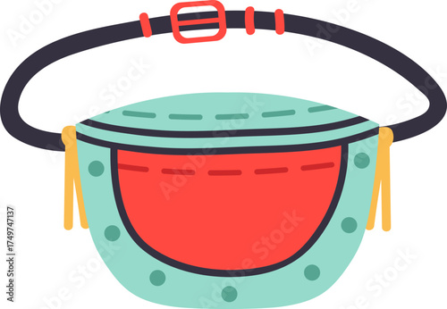 Colorful fanny pack illustration representing a belt bag
