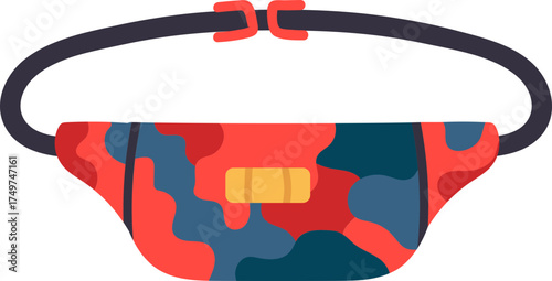 Camouflage fanny pack creating a fashion accessory concept