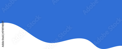 Header shape design for banner. Abstract wavy border. Blue bottom and divider. Curved modern footer and separator. Simple footer and headline for poster