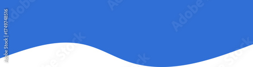 Header shape design for banner. Abstract wavy border. Blue bottom and divider. Curved modern footer and separator. Simple footer and headline for poster