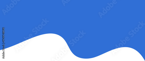 Header shape design for banner. Abstract wavy border. Blue bottom and divider. Curved modern footer and separator. Simple footer and headline for poster