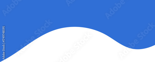 Header shape design for banner. Abstract wavy border. Blue bottom and divider. Curved modern footer and separator. Simple footer and headline for poster