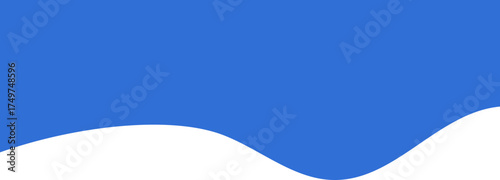 Header shape design for banner. Abstract wavy border. Blue bottom and divider. Curved modern footer and separator. Simple footer and headline for poster
