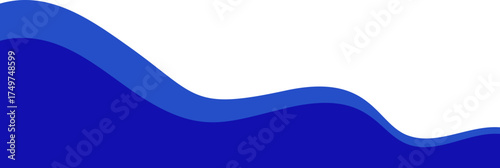 Border and header shape. Blue wavy element for website template and banners. Abstract modern dividers and headline sections. Curved menu decoration